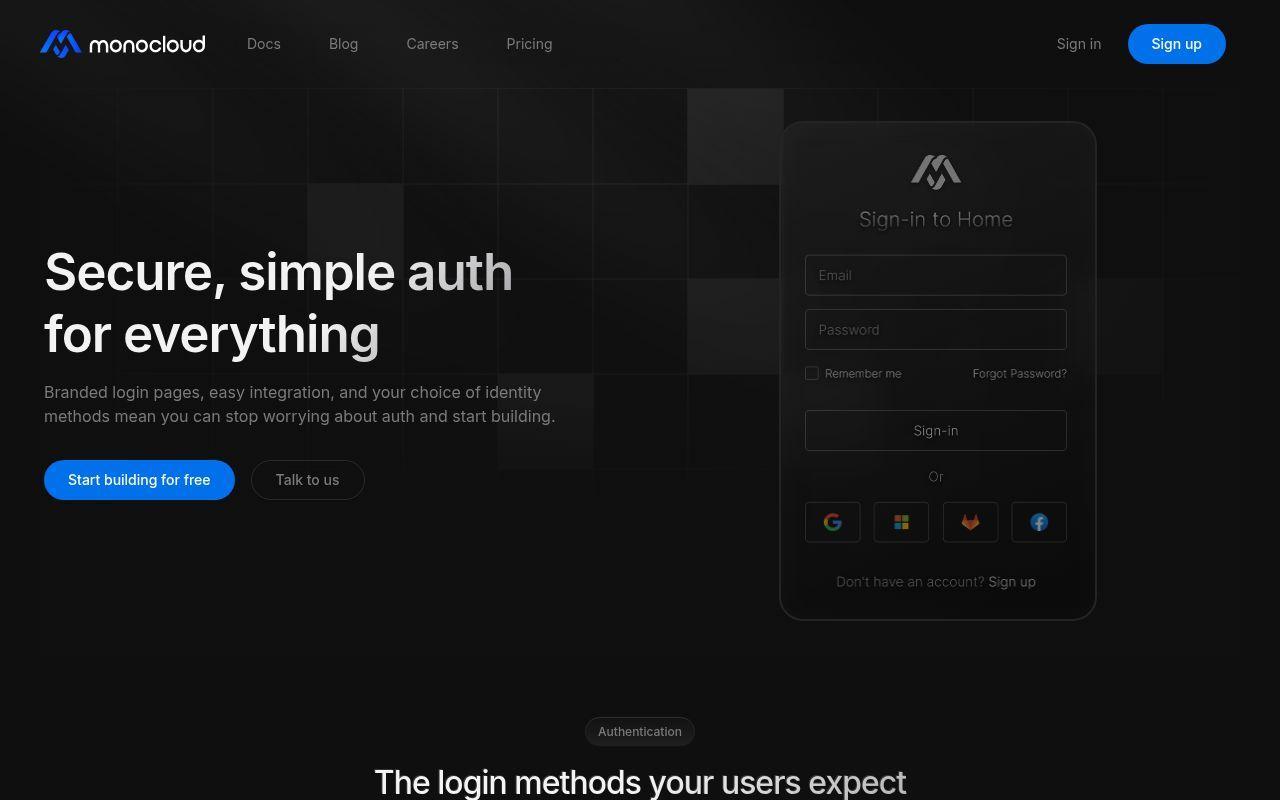 MonoCloud screenshot